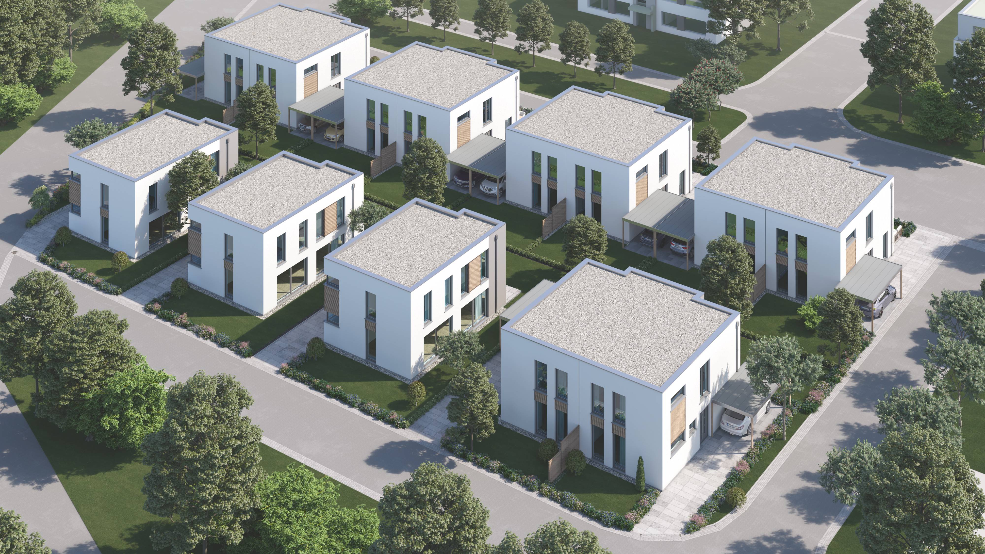 Visualierung des ersten Bauabschnittes des Baugebietes Jöllheide in Bielefeld.