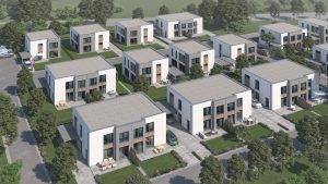 Visualierung des zweiten Bauabschnittes des Baugebietes Jöllheide in Bielefeld.