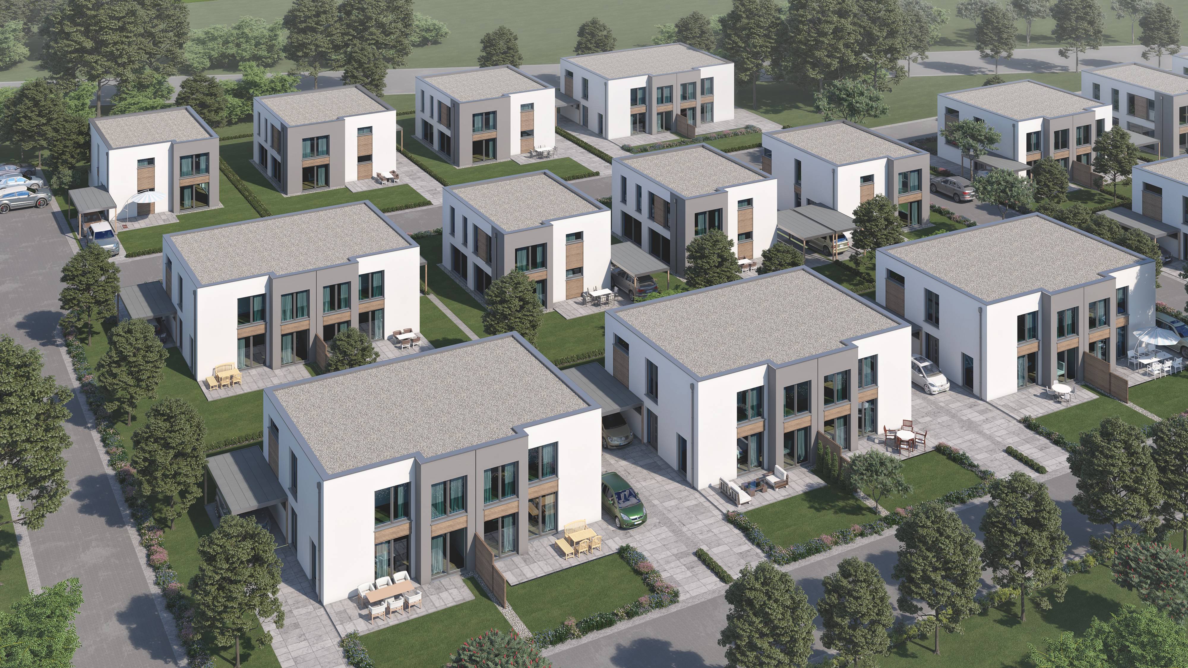 Visualierung des zweiten Bauabschnittes des Baugebietes Jöllheide in Bielefeld.
